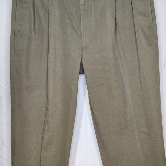 Faconnable Khaki Five Pocket Cotton Pleated Cuffed Notched Back Dress Pant Sz 40 - Picture 8 of 16